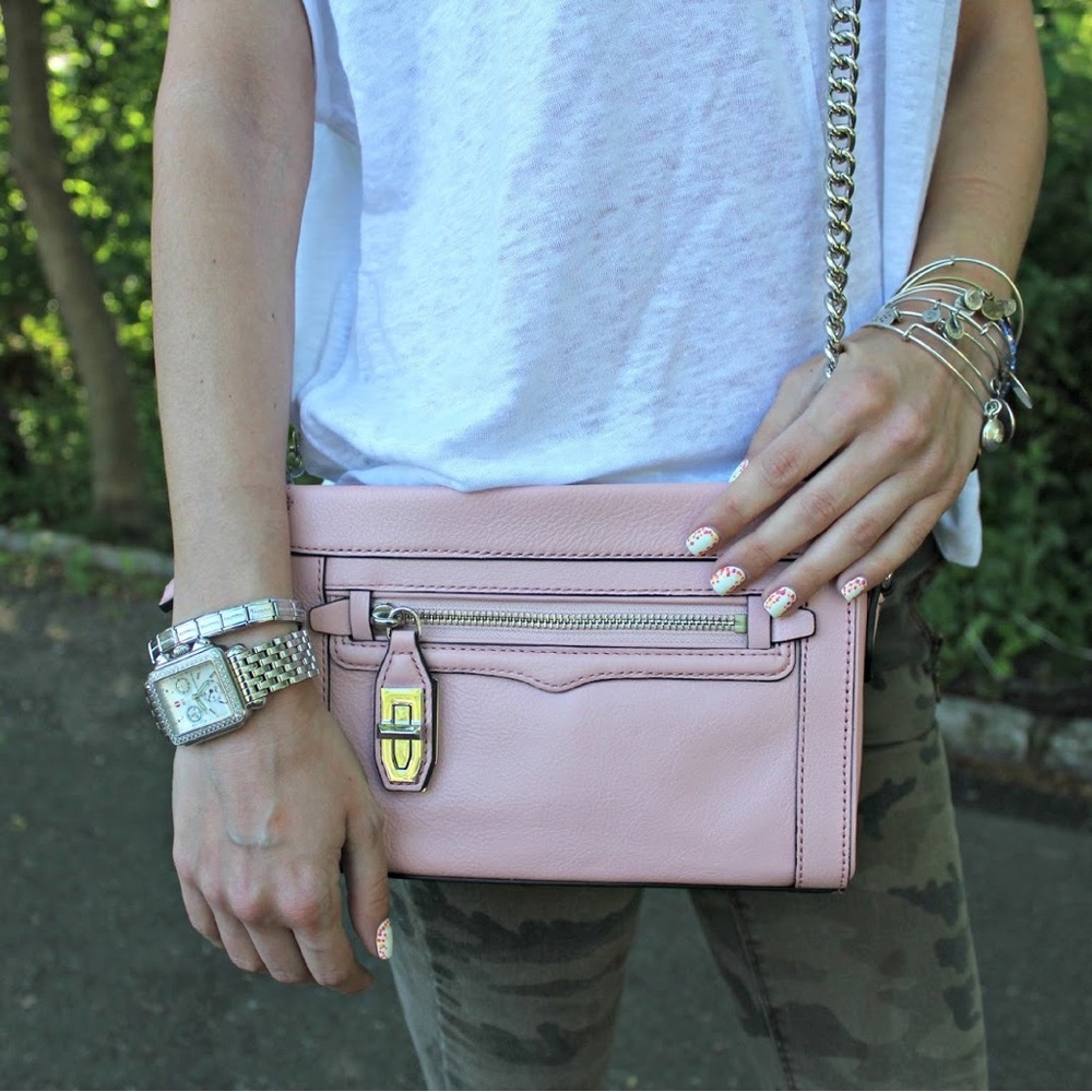 Rebecca minkoff pink leather Crosby crossbody bag